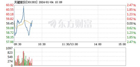 天键-天键股份1月4日快速上涨